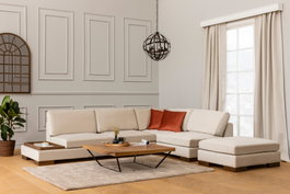 Atelier Del Sofa Tulip Corner Right con Puf - Beige